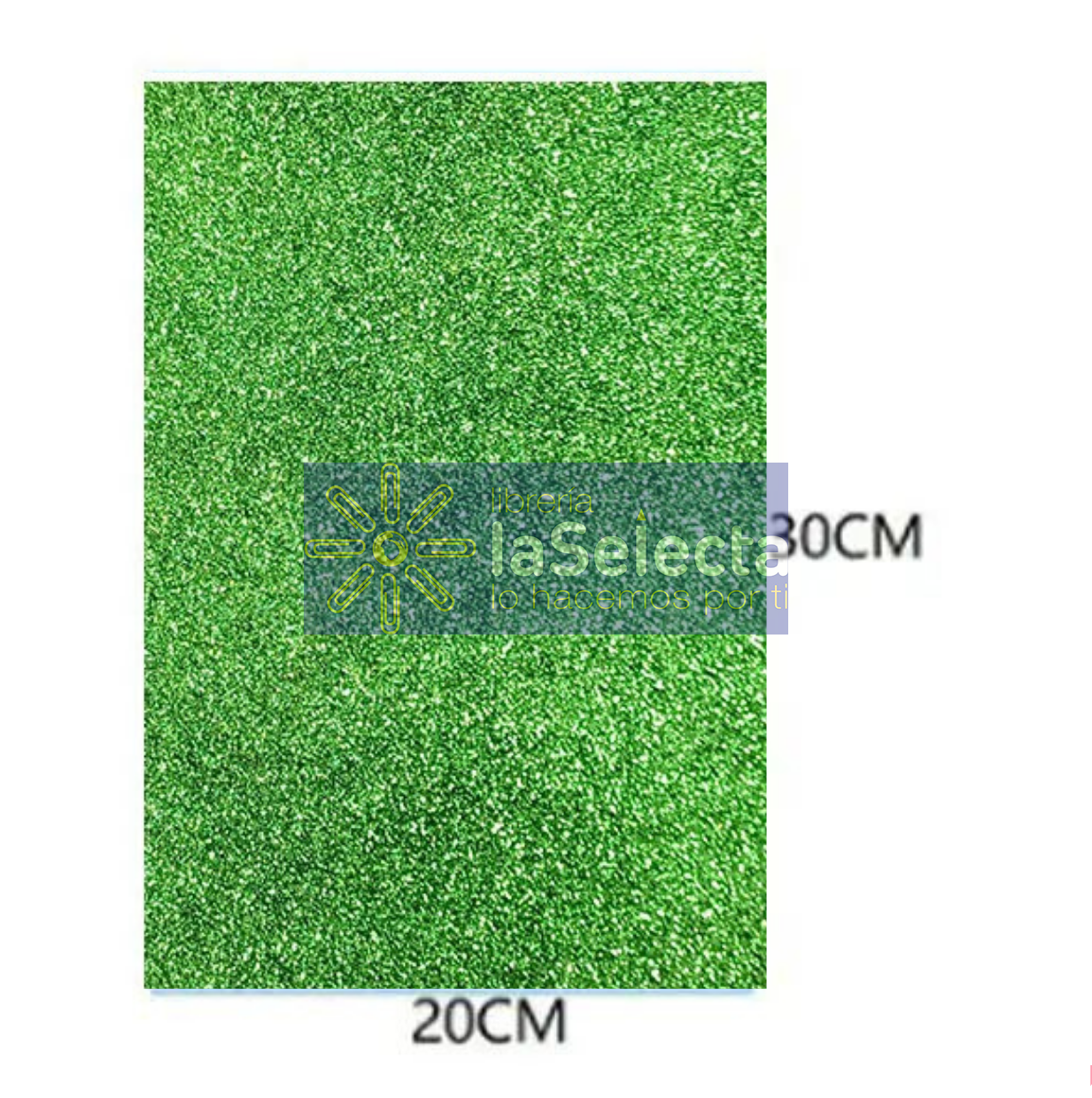 GOMA EVA GLITTER 20X30 CM 2MM VERDE CLARO IMPORTADO
